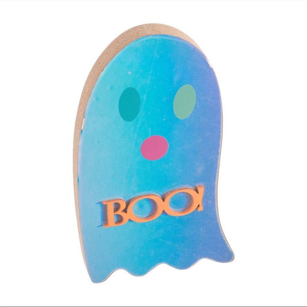 Iridescent Ghost Halloween Sign